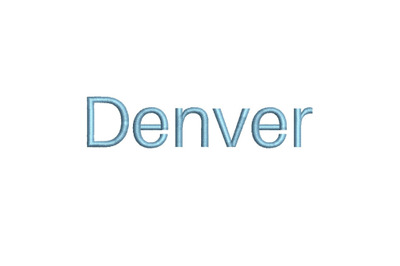 Denver 15 sizes embroidery font
