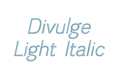 Divulge Light Italic 15 sizes embroidery font (RLA)