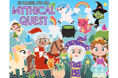Mythical Quest Clipart - Lime and Kiwi Designs