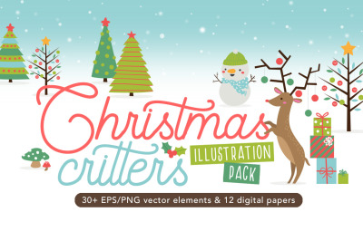 Christmas Critters Illustration Pack