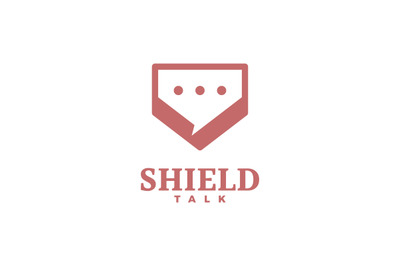 Chat shield logo template