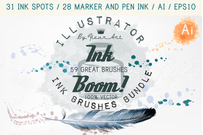 Ink vector spots brushes