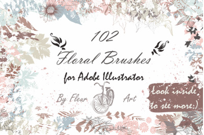 Pack of floral vector brushes for Illustrator