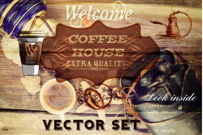 coffee vector illustrations set