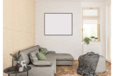 Interior scene - artwork background - frame mockup