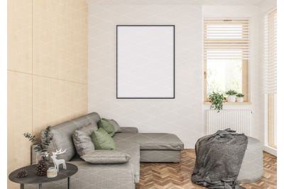 Interior scene - artwork background - frame mockup