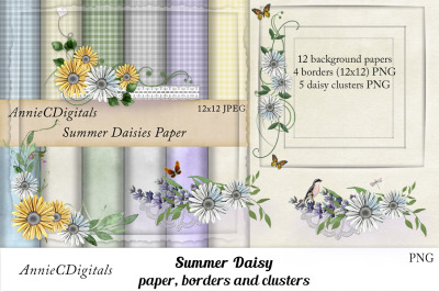 Summer Daisies Digital Scrapbook Mini Kit