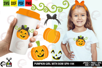 Pumpkin girl svg, Halloween, pumpkin svg SPH-194