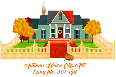 Autumn House Clip Art