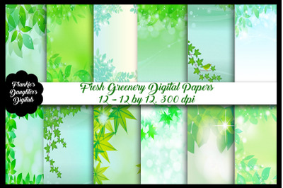 Fresh Greenery Digital Papers