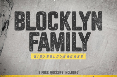 Blocklyn Font Family + Mockups
