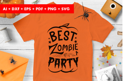 Best Zombie Party halloween Vector SVG PNG transparent