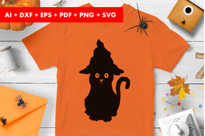 Black Cat Clipart Files Halloween SVG PNG transparent