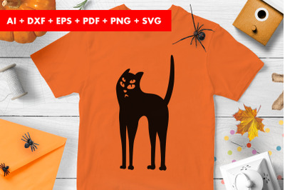 Black Cat Cricut Files Halloween SVG PNG transparent