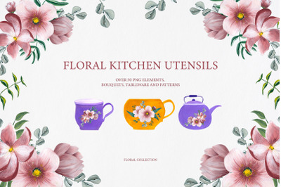 Floral Kitchen Utensils