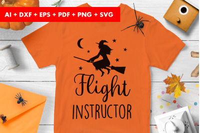 Fligth Instructor Halloween Vector SVG PNG transparent