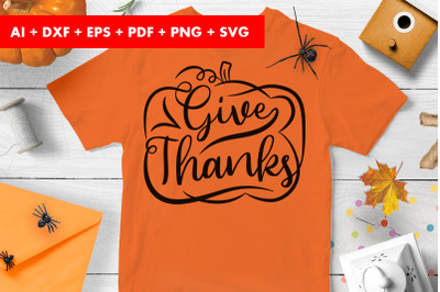 Give Thanks Halloween Vector SVG PNG transparent