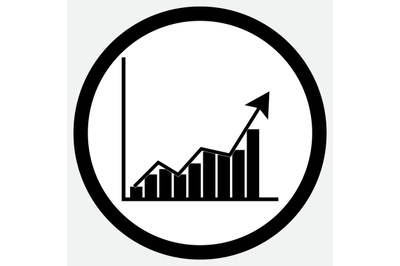 Growth chart icon black white