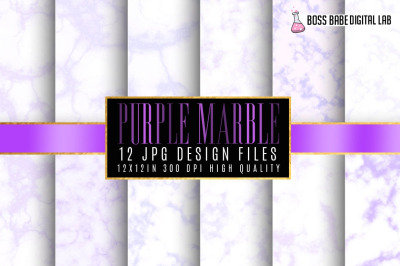 Purple Marble Digital Papers