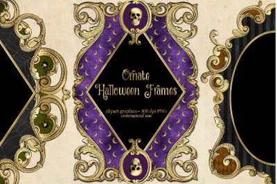 Ornate Halloween Frames Clipart