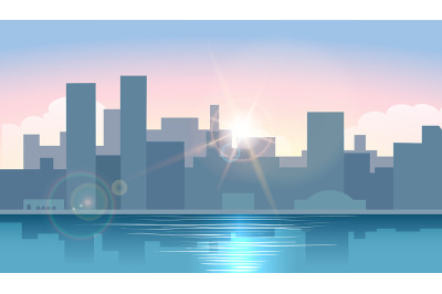 Morning Urban cityscape Vector illustration