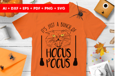 It&#039;s Just A Bunch Of Hocus Pocus Cat Halloween SVG