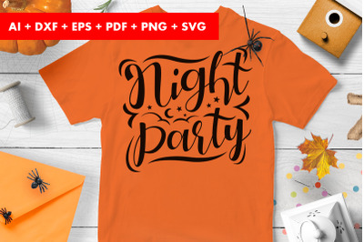 Night Party Halloween Vector SVG PNG transparent