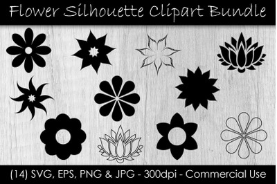 Flower SVG Bundle - Flower Clip Art - Flower Silhouette Cut Files