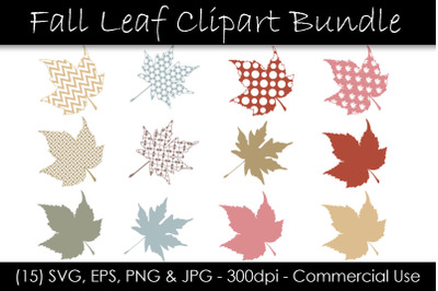 Fall Leaf SVG Bundle - Fall Leaves Clip Art - Autumn Leaf Cut Files