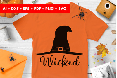 Wicked Hat Halloween Vector SVG PNG transparent
