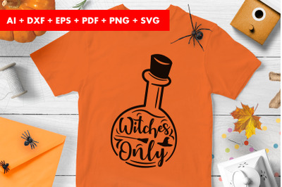 Witchs Only Spider Web Halloween Vector SVG PNG Transparent