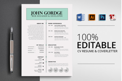 Clean CV Resume Word Template