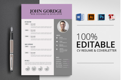 CV Resume Word Template