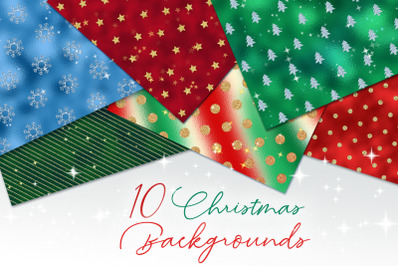 10 Christmas Backgrounds- holiday digital papers