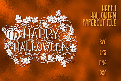 Happy Halloween SVG Papercut File