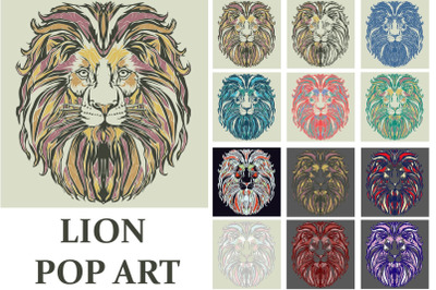 Lion Pop art style