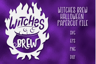 Witches Brew Halloween SVG Papercut File