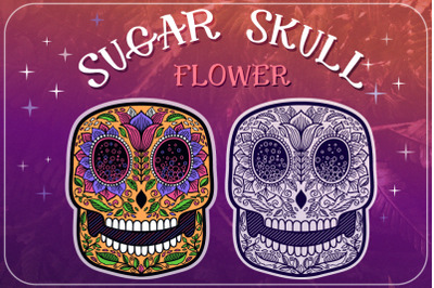 Sugar Skull Flower SVG Cut File