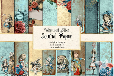 Whimsical Alice Journal Paper