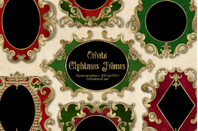 Ornate Christmas Frames Clipart