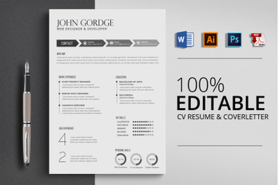 Professional CV Resume Word Template