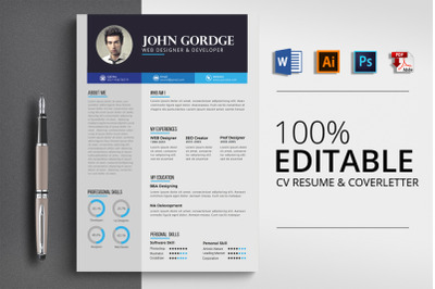 Clean CV Resume Word Template