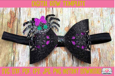 Halloween Spider Web Hair Bow Template. Svg. Dxf. Pdf. Eps. Jpg. Png