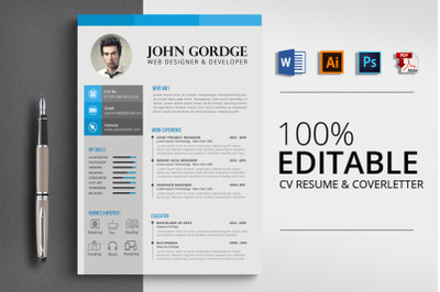 Clean CV Resume Word Template