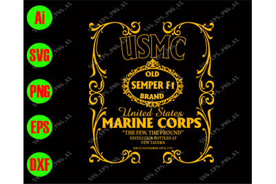 USMC old SEMPER FI brand United States marine corps ...svg&2C; dxf&2C;eps&2C;