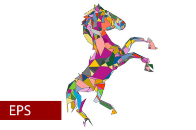 mosaics a horse. abstract a horse. pop art a horse. lowpoly a horse.