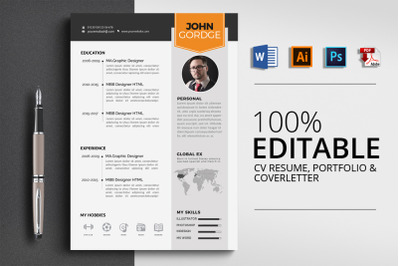 3 Pages CV Resume Word Template