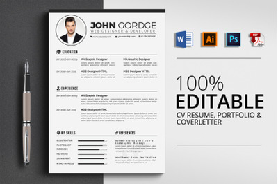 CV Resume Word 3 Pages Template