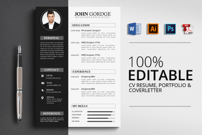 CV Resume Word 3 Pages Template