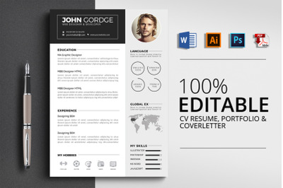 3 Pages CV Resume Word Template